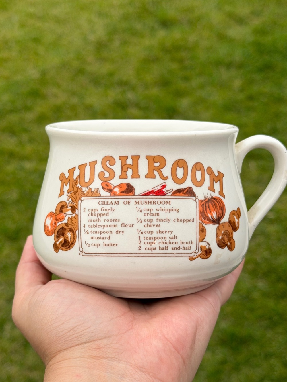 1970s cream of mushroom soup mug